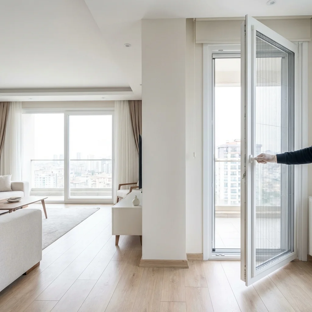 Plise (Pileli) Sineklik - Dikey